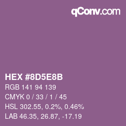 Color code: HEX #8D5E8B | qconv.com