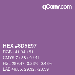 Color code: HEX #8D5E97 | qconv.com