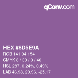 Farbcode: HEX #8D5E9A | qconv.com