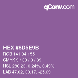 Color code: HEX #8D5E9B | qconv.com