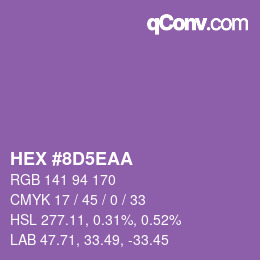 Color code: HEX #8D5EAA | qconv.com