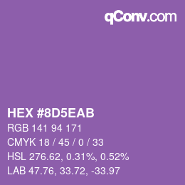 Color code: HEX #8D5EAB | qconv.com