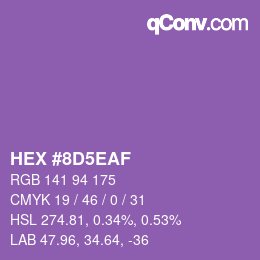 Color code: HEX #8D5EAF | qconv.com