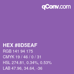 カラーコード: HEX #8D5EAF | qconv.com