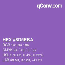Color code: HEX #8D5EBA | qconv.com