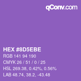 カラーコード: HEX #8D5EBE | qconv.com