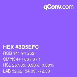 カラーコード: HEX #8D5EFC | qconv.com