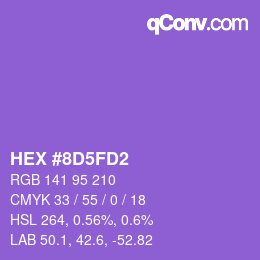 カラーコード: HEX #8D5FD2 | qconv.com