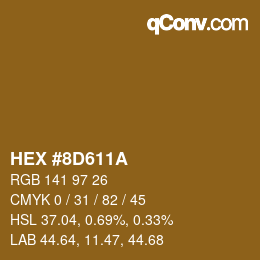 Color code: HEX #8D611A | qconv.com