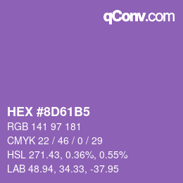 颜色代码: HEX #8D61B5 | qconv.com