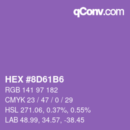 Color code: HEX #8D61B6 | qconv.com