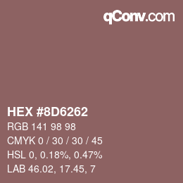 Farbcode: HEX #8D6262 | qconv.com