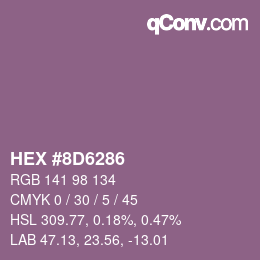 カラーコード: HEX #8D6286 | qconv.com