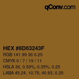 Farbcode: HEX #8D63243F | qconv.com