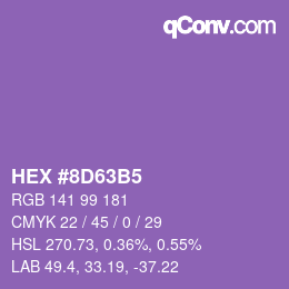 Color code: HEX #8D63B5 | qconv.com