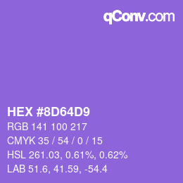 Color code: HEX #8D64D9 | qconv.com