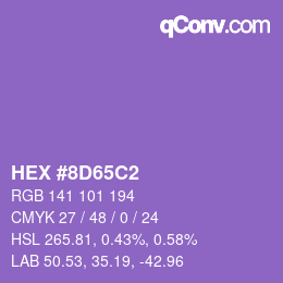 Color code: HEX #8D65C2 | qconv.com