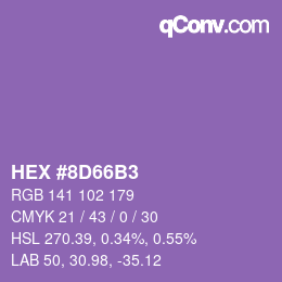 Color code: HEX #8D66B3 | qconv.com