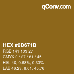 Color code: HEX #8D671B | qconv.com