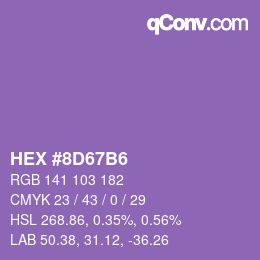 Color code: HEX #8D67B6 | qconv.com