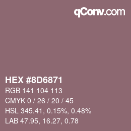 Código de color: HEX #8D6871 | qconv.com
