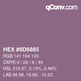 Farbcode: HEX #8D6885 | qconv.com