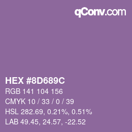 Color code: HEX #8D689C | qconv.com