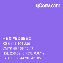 Color code: HEX #8D68EC | qconv.com