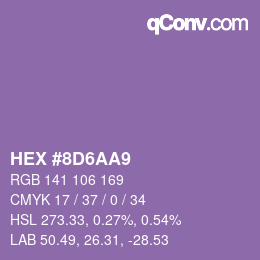 Color code: HEX #8D6AA9 | qconv.com