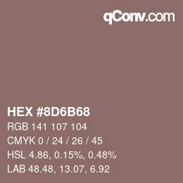 Color code: HEX #8D6B68 | qconv.com