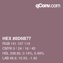 Color code: HEX #8D6B77 | qconv.com