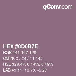 Color code: HEX #8D6B7E | qconv.com