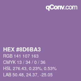 カラーコード: HEX #8D6BA3 | qconv.com