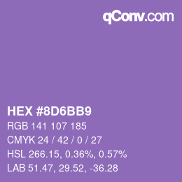 カラーコード: HEX #8D6BB9 | qconv.com