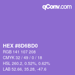 Color code: HEX #8D6BD0 | qconv.com