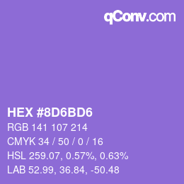 Color code: HEX #8D6BD6 | qconv.com
