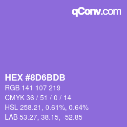 颜色代码: HEX #8D6BDB | qconv.com