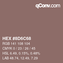 颜色代码: HEX #8D6C68 | qconv.com