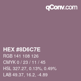 Color code: HEX #8D6C7E | qconv.com