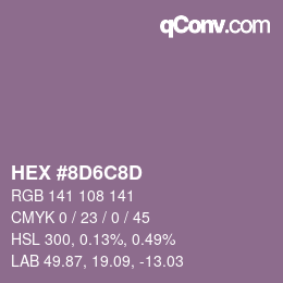 Color code: HEX #8D6C8D | qconv.com