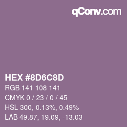 Color code: HEX #8D6C8D | qconv.com