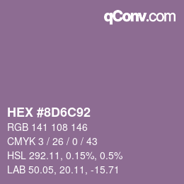 Color code: HEX #8D6C92 | qconv.com