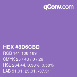 颜色代码: HEX #8D6CBD | qconv.com