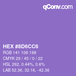 Color code: HEX #8D6CC6 | qconv.com