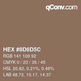 Color code: HEX #8D6D5C | qconv.com