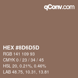 Color code: HEX #8D6D5D | qconv.com