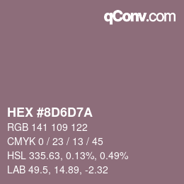 Farbcode: HEX #8D6D7A | qconv.com