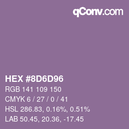 Color code: HEX #8D6D96 | qconv.com