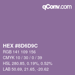Color code: HEX #8D6D9C | qconv.com