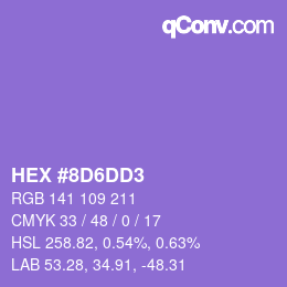 Código de color: HEX #8D6DD3 | qconv.com